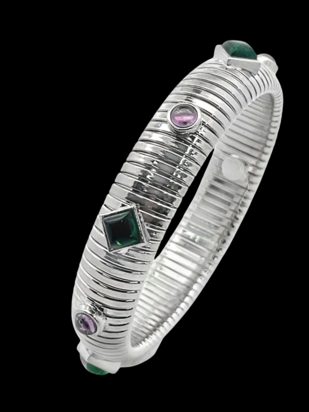 NWOT Bangle with Stones 18k Rhodium filled